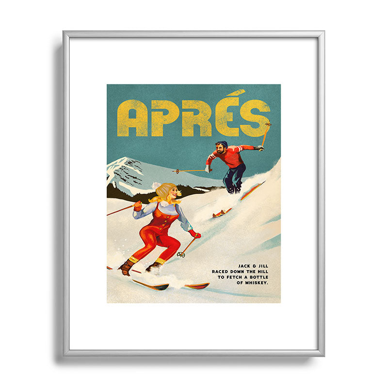 "Apres" Retro Pinup Ski Art Framed Art Print