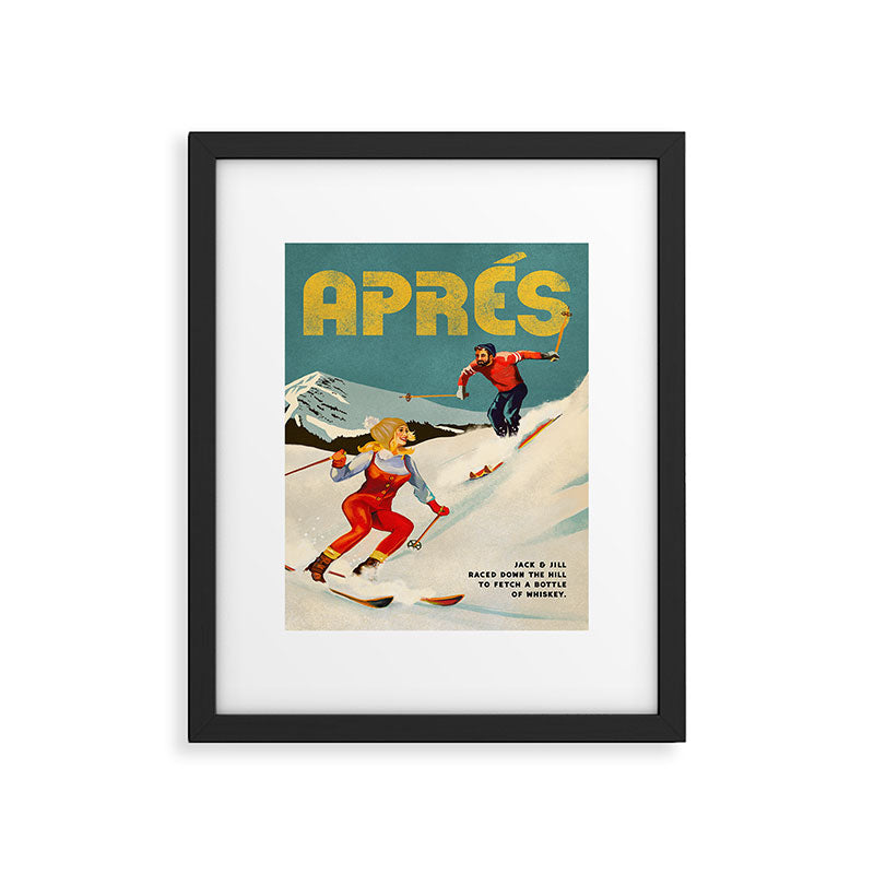 "Apres" Retro Pinup Ski Art Framed Art Print