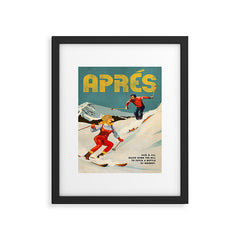 "Apres" Retro Pinup Ski Art Framed Art Print
