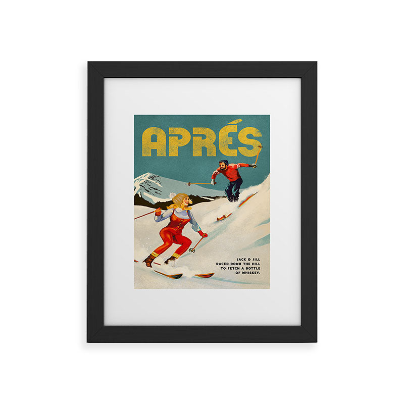 "Apres" Retro Pinup Ski Art Framed Art Print