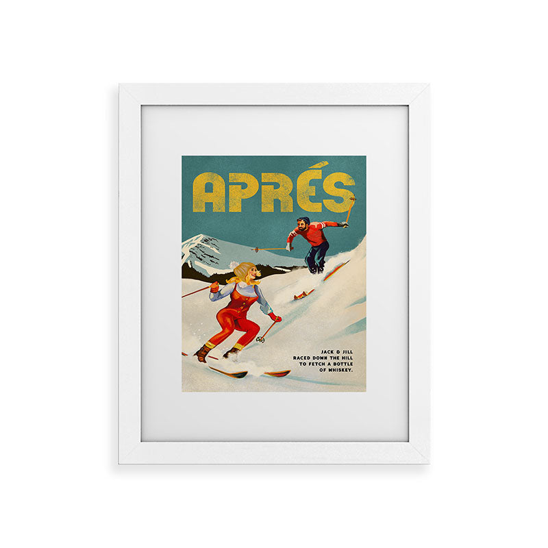 "Apres" Retro Pinup Ski Art Framed Art Print