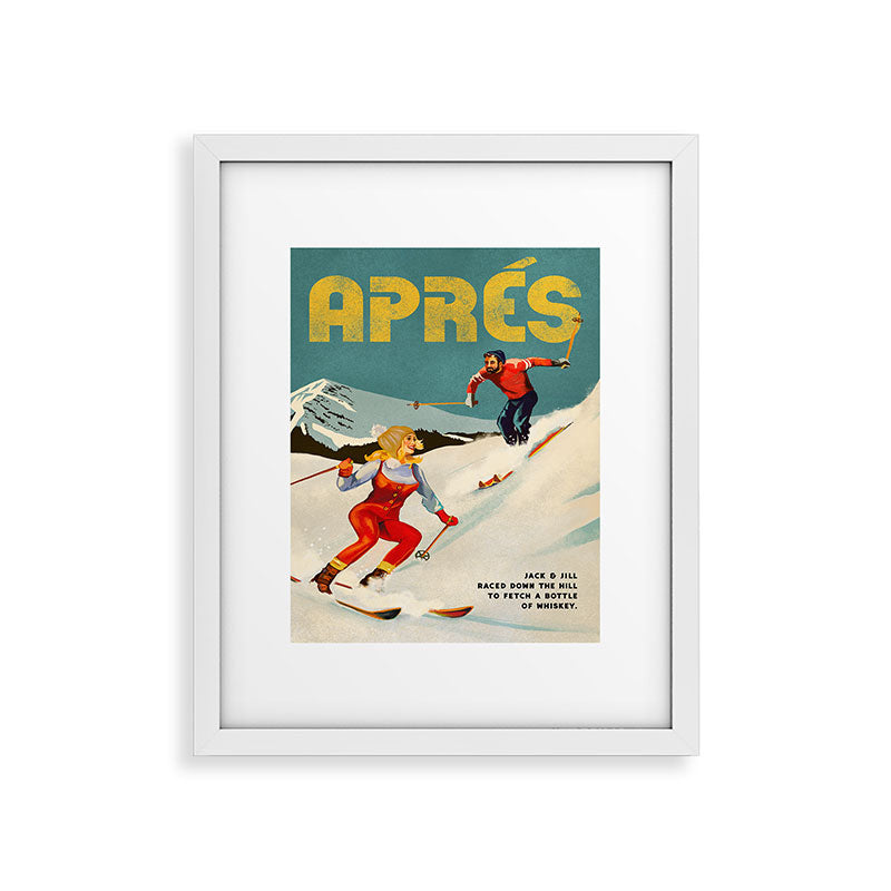 "Apres" Retro Pinup Ski Art Framed Art Print