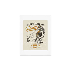 "Don't Call Me Honey" Retro Pinup Cowgirl On Horseback Shooting A Snake V.2 Art Print