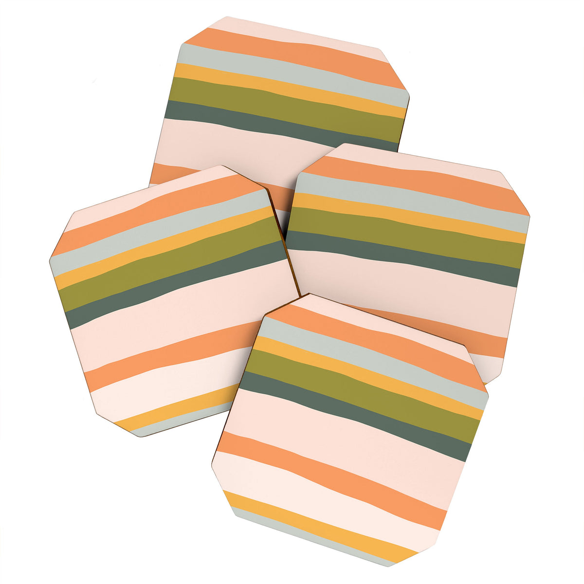 "Dreamy Stripes" Colorful & Fun Children's Stripe Pattern Coaster