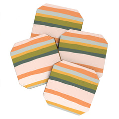 "Dreamy Stripes" Colorful & Fun Children's Stripe Pattern Coaster