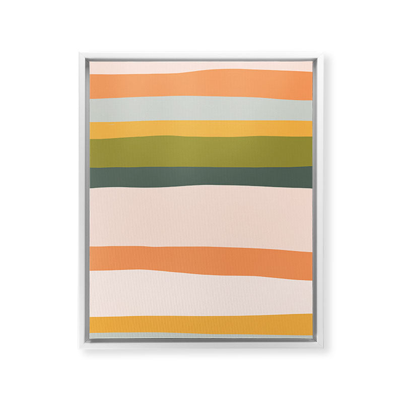 "Dreamy Stripes" Colorful & Fun Children's Stripe Pattern Framed Canvas Print