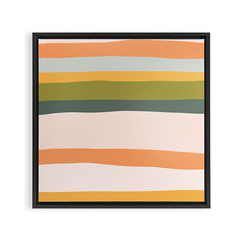 "Dreamy Stripes" Colorful & Fun Children's Stripe Pattern Framed Canvas Print