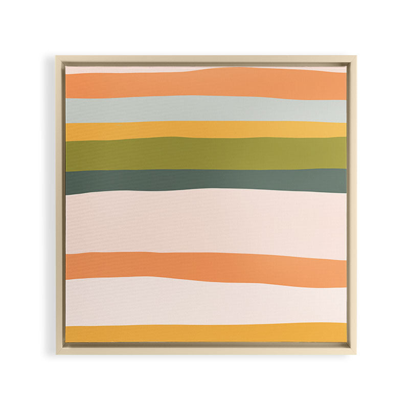 "Dreamy Stripes" Colorful & Fun Children's Stripe Pattern Framed Canvas Print