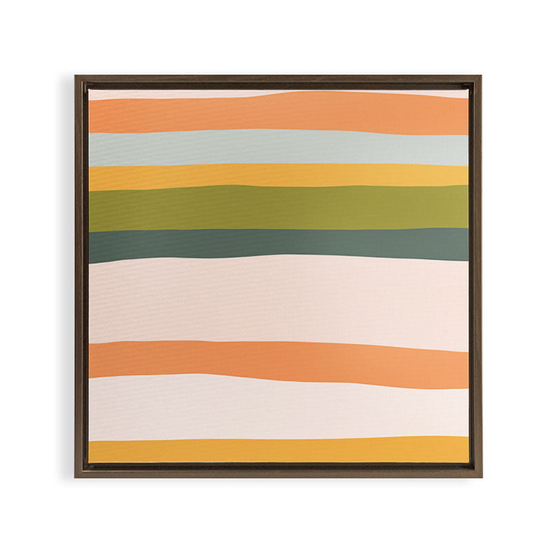 "Dreamy Stripes" Colorful & Fun Children's Stripe Pattern Framed Canvas Print