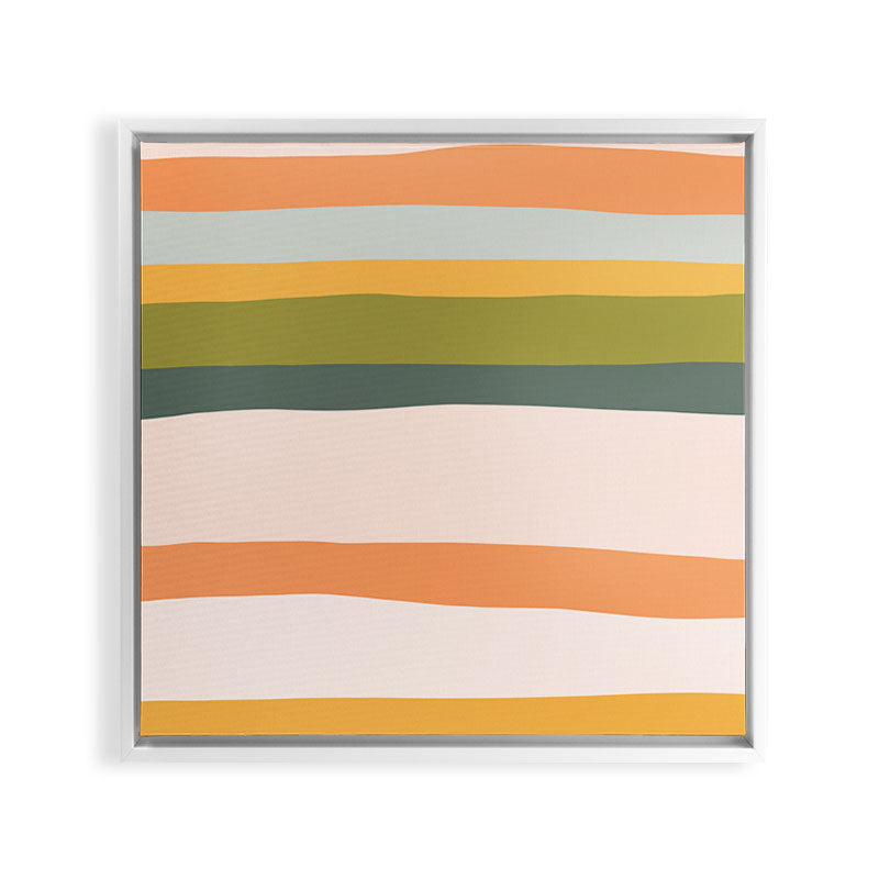 "Dreamy Stripes" Colorful & Fun Children's Stripe Pattern Framed Canvas Print