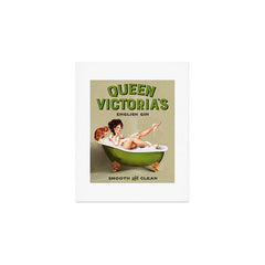 "Queen Victoria's English Gin" Cool Vintage Pinup Girl Alcohol Ad Wall Art Art Print