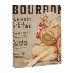 "The Babes Of Bourbon" Cute Vintage Blonde Pinup Girl In Lingerie Drinking Whiskey Canvas Print