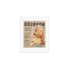 "The Babes Of Bourbon" Cute Vintage Blonde Pinup Girl In Lingerie Drinking Whiskey Art Print