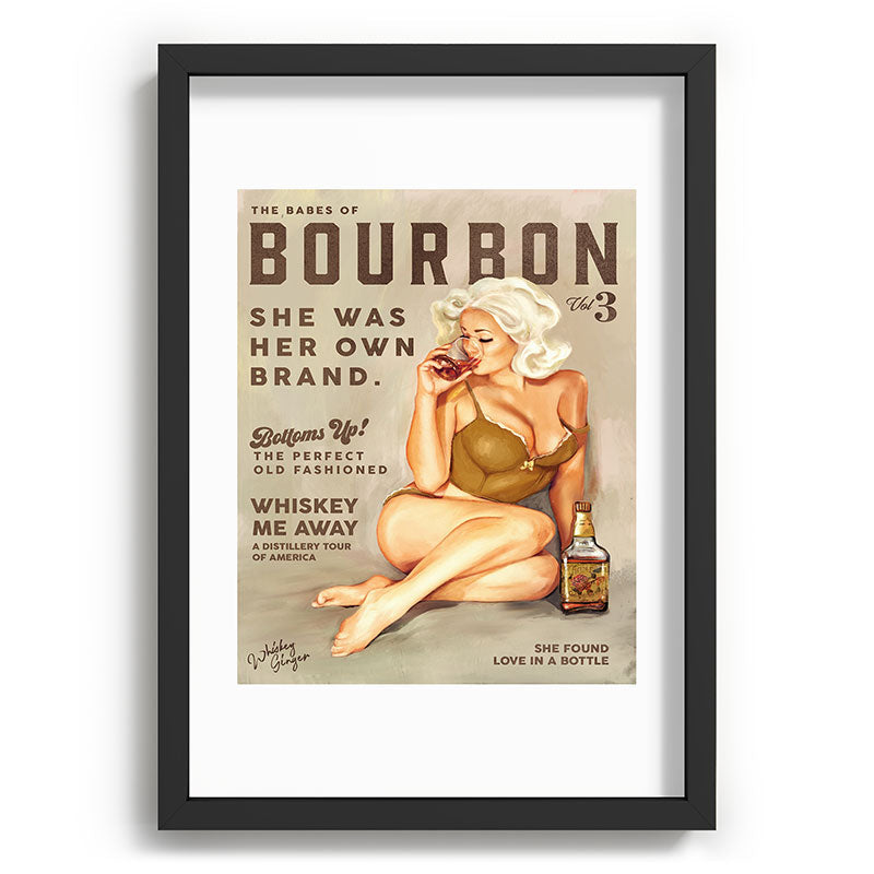 "The Babes Of Bourbon" Pretty Blonde Pin Up Girl Art Framed Art Print