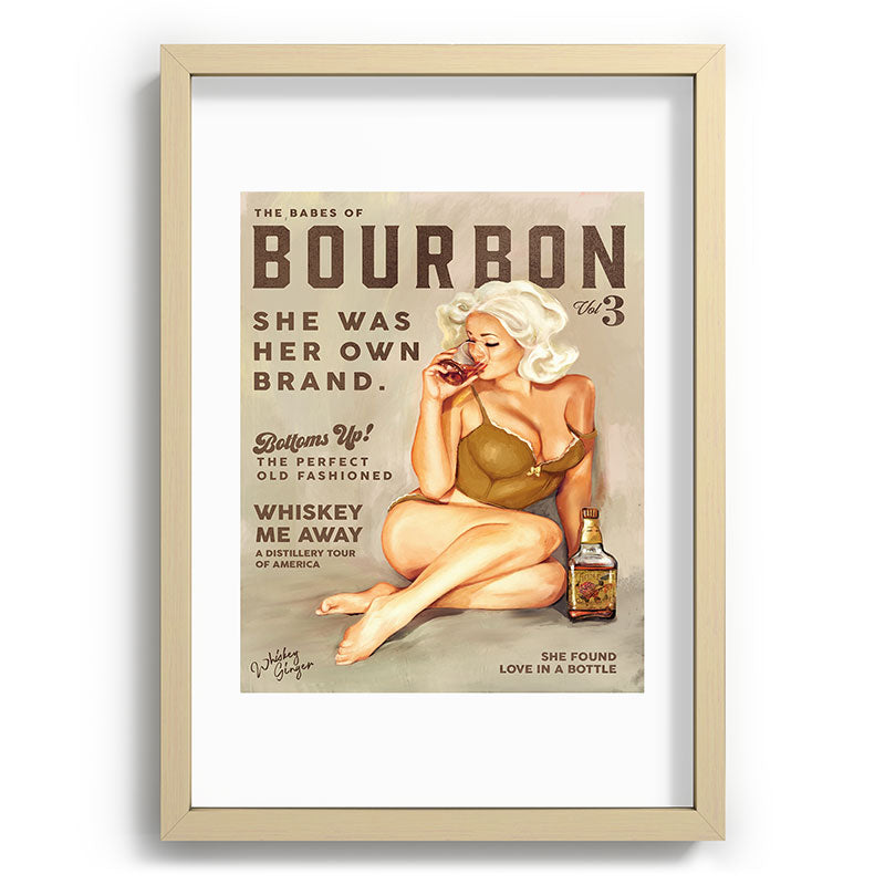 "The Babes Of Bourbon" Pretty Blonde Pin Up Girl Art Framed Art Print