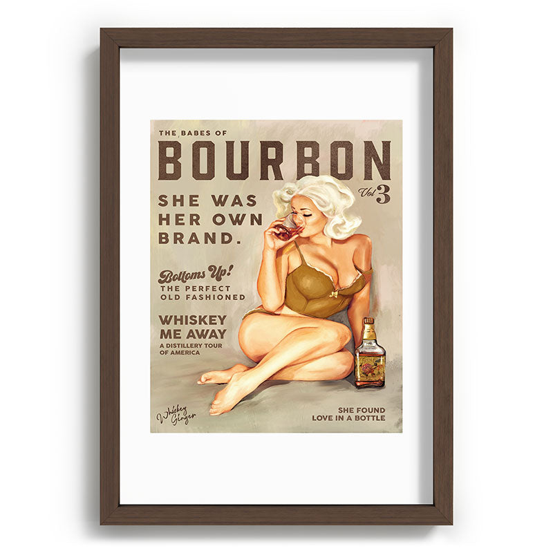"The Babes Of Bourbon" Pretty Blonde Pin Up Girl Art Framed Art Print