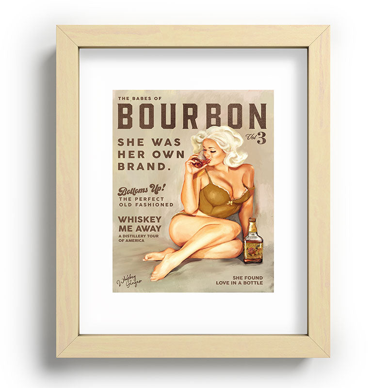 "The Babes Of Bourbon" Pretty Blonde Pin Up Girl Art Framed Art Print