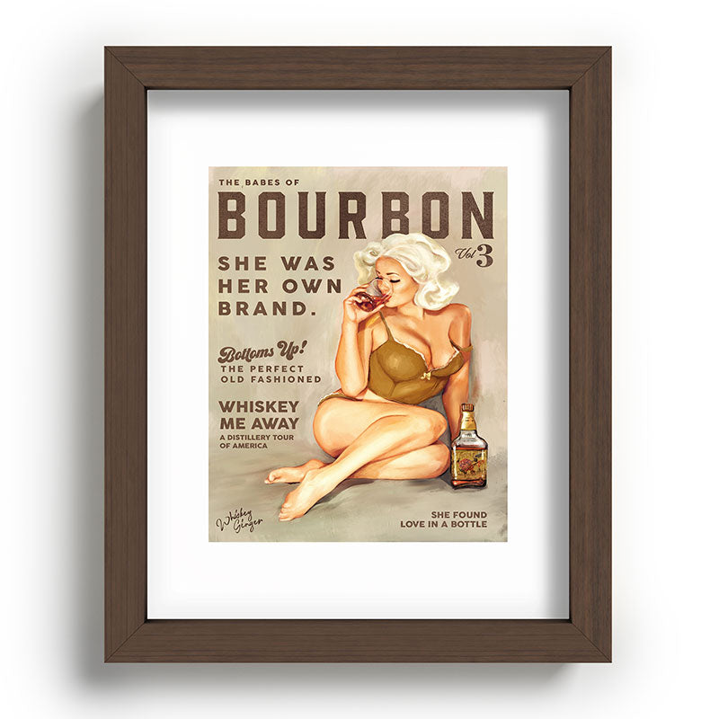"The Babes Of Bourbon" Pretty Blonde Pin Up Girl Art Framed Art Print