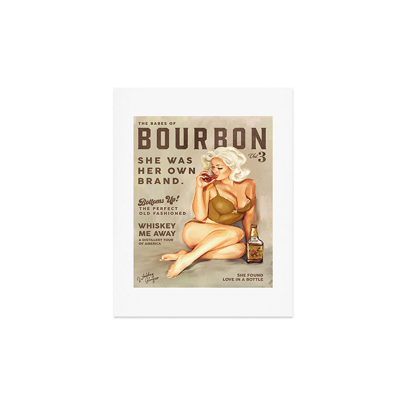 "The Babes Of Bourbon" Pretty Blonde Pin Up Girl Art Art Print