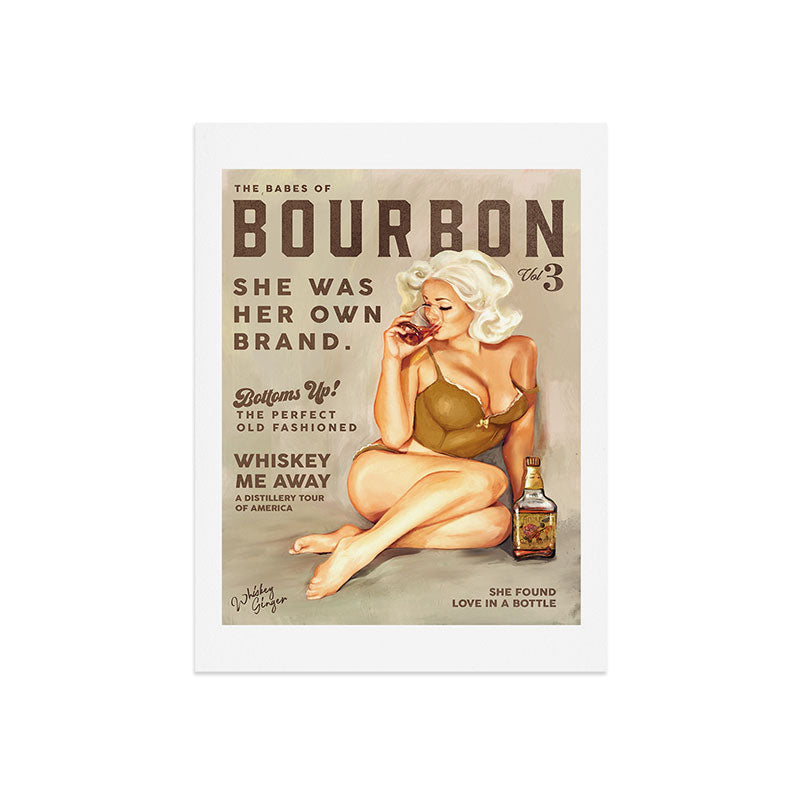 "The Babes Of Bourbon" Pretty Blonde Pin Up Girl Art Art Print
