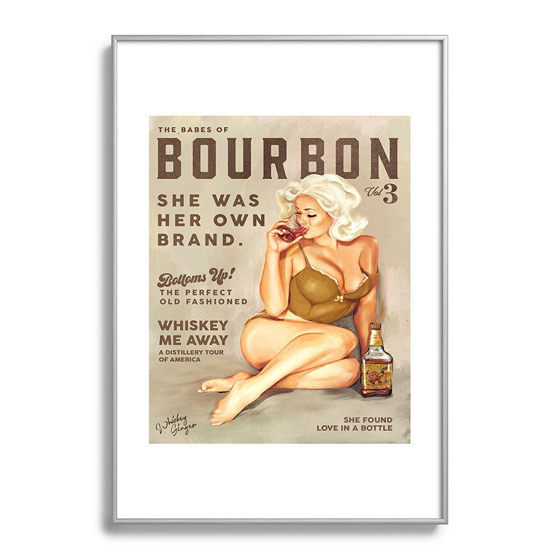 "The Babes Of Bourbon" Pretty Blonde Pin Up Girl Art Framed Art Print