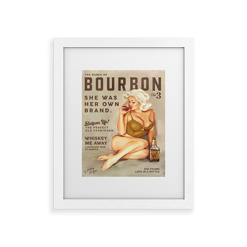 "The Babes Of Bourbon" Pretty Blonde Pin Up Girl Art Framed Art Print