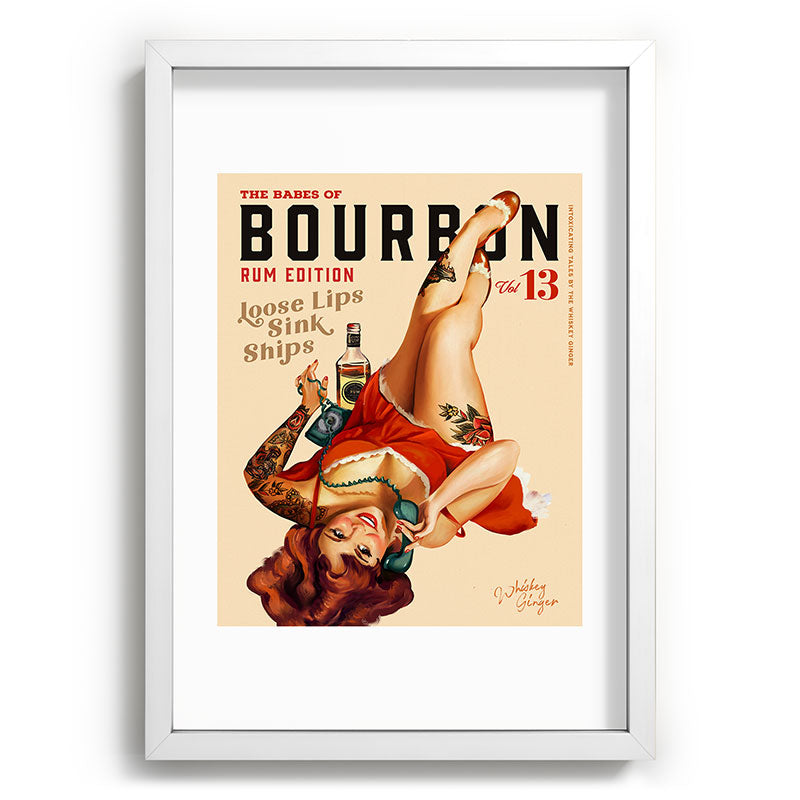 "The Babes Of Bourbon V. 13 - Rum Edition" Vintage Pin Up Girl Art Framed Art Print