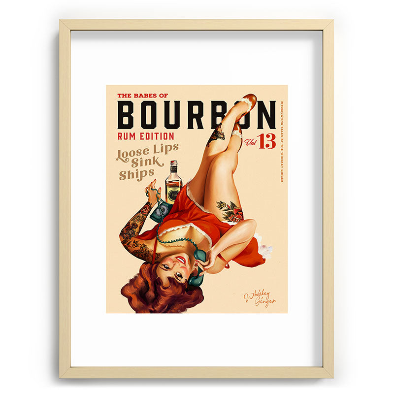 "The Babes Of Bourbon V. 13 - Rum Edition" Vintage Pin Up Girl Art Framed Art Print