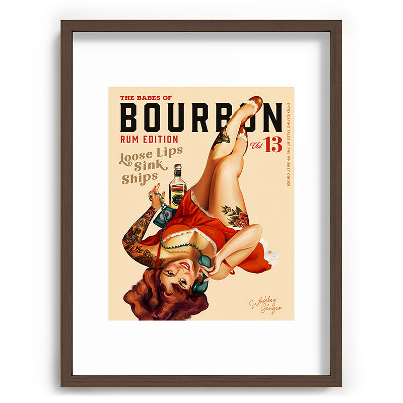 "The Babes Of Bourbon V. 13 - Rum Edition" Vintage Pin Up Girl Art Framed Art Print