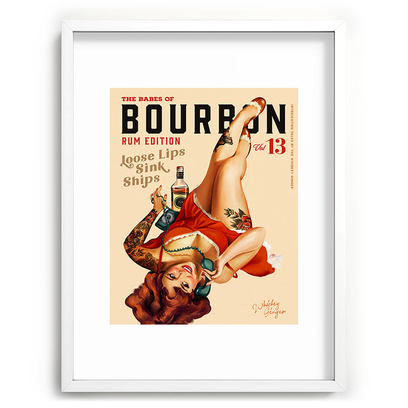 "The Babes Of Bourbon V. 13 - Rum Edition" Vintage Pin Up Girl Art Framed Art Print