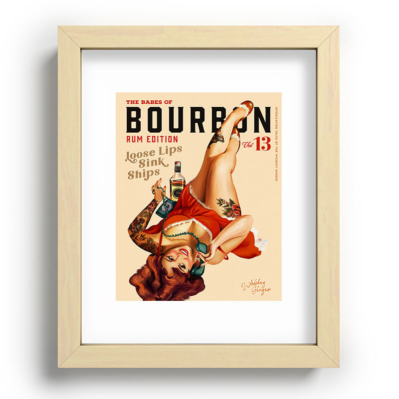 "The Babes Of Bourbon V. 13 - Rum Edition" Vintage Pin Up Girl Art Framed Art Print