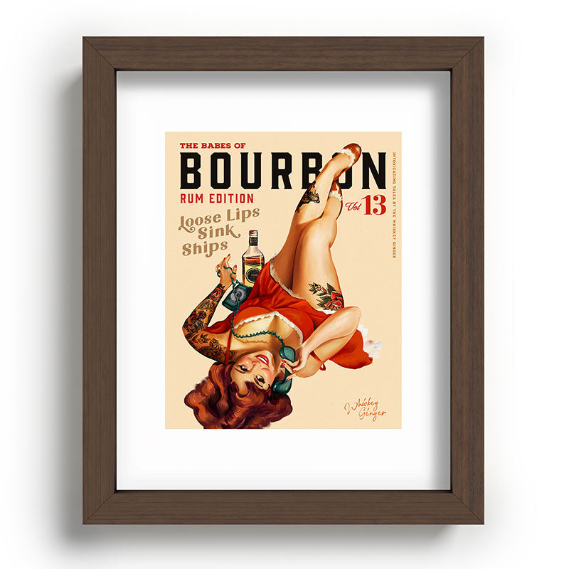 "The Babes Of Bourbon V. 13 - Rum Edition" Vintage Pin Up Girl Art Framed Art Print