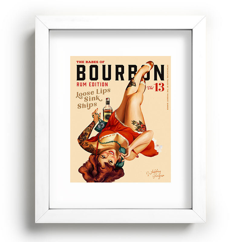 "The Babes Of Bourbon V. 13 - Rum Edition" Vintage Pin Up Girl Art Framed Art Print