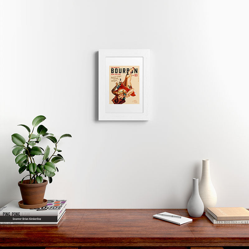 "The Babes Of Bourbon V. 13 - Rum Edition" Vintage Pin Up Girl Art Framed Art Print