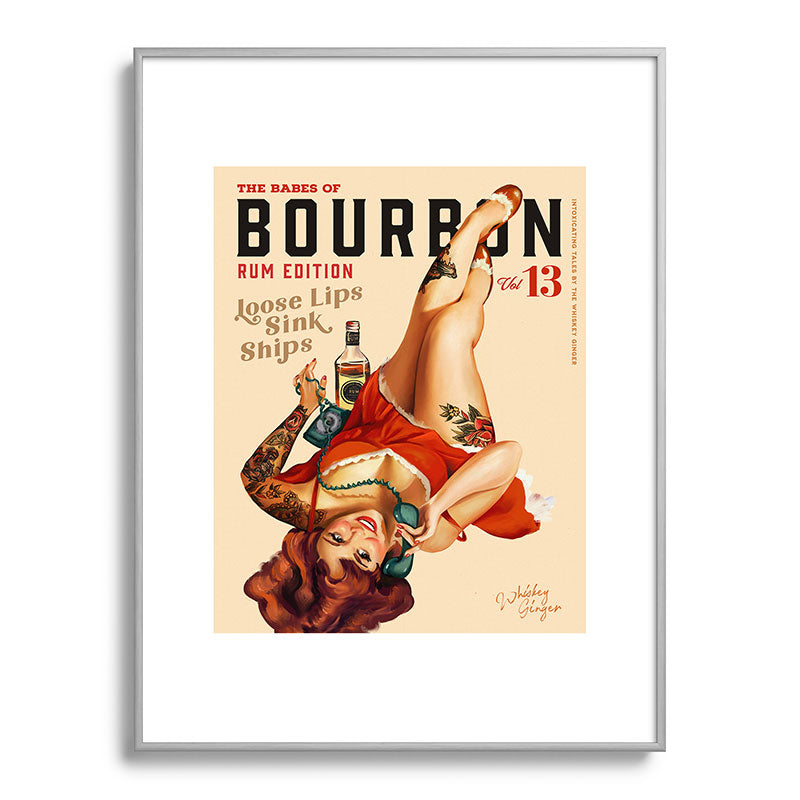 "The Babes Of Bourbon V. 13 - Rum Edition" Vintage Pin Up Girl Art Framed Art Print