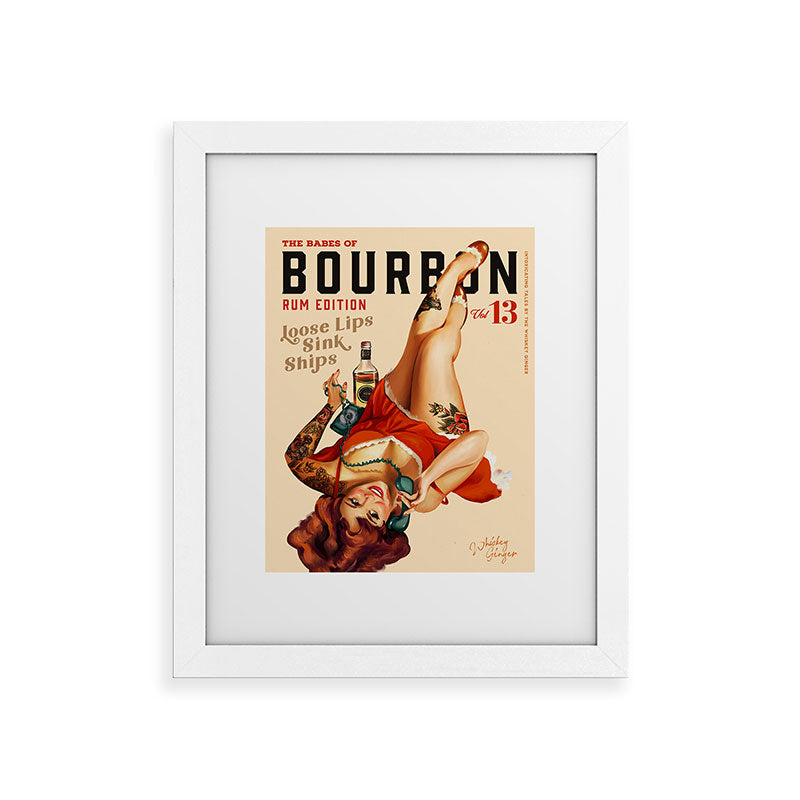 "The Babes Of Bourbon V. 13 - Rum Edition" Vintage Pin Up Girl Art Framed Art Print