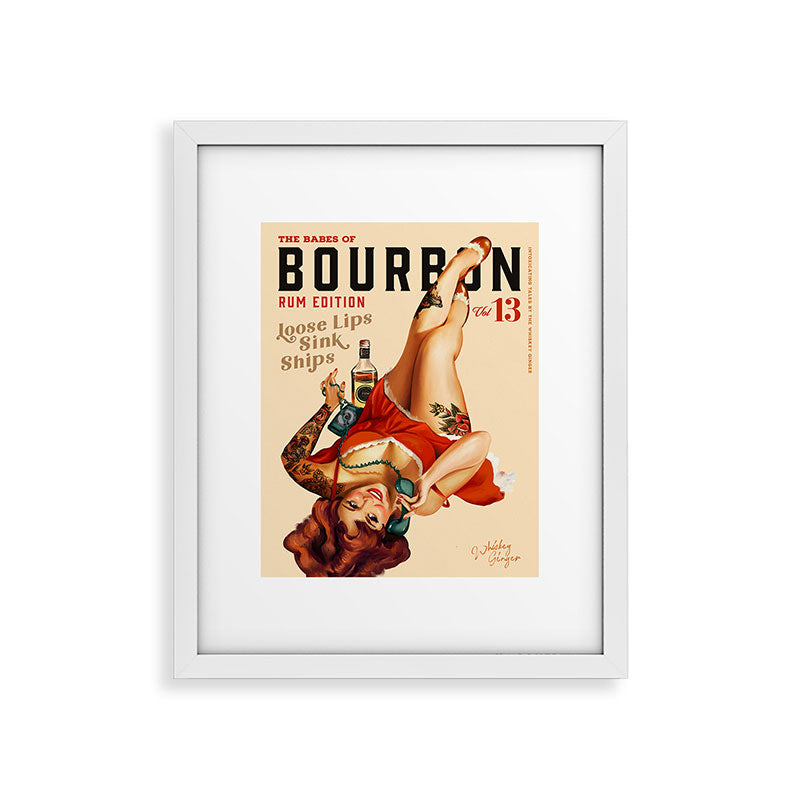 "The Babes Of Bourbon V. 13 - Rum Edition" Vintage Pin Up Girl Art Framed Art Print