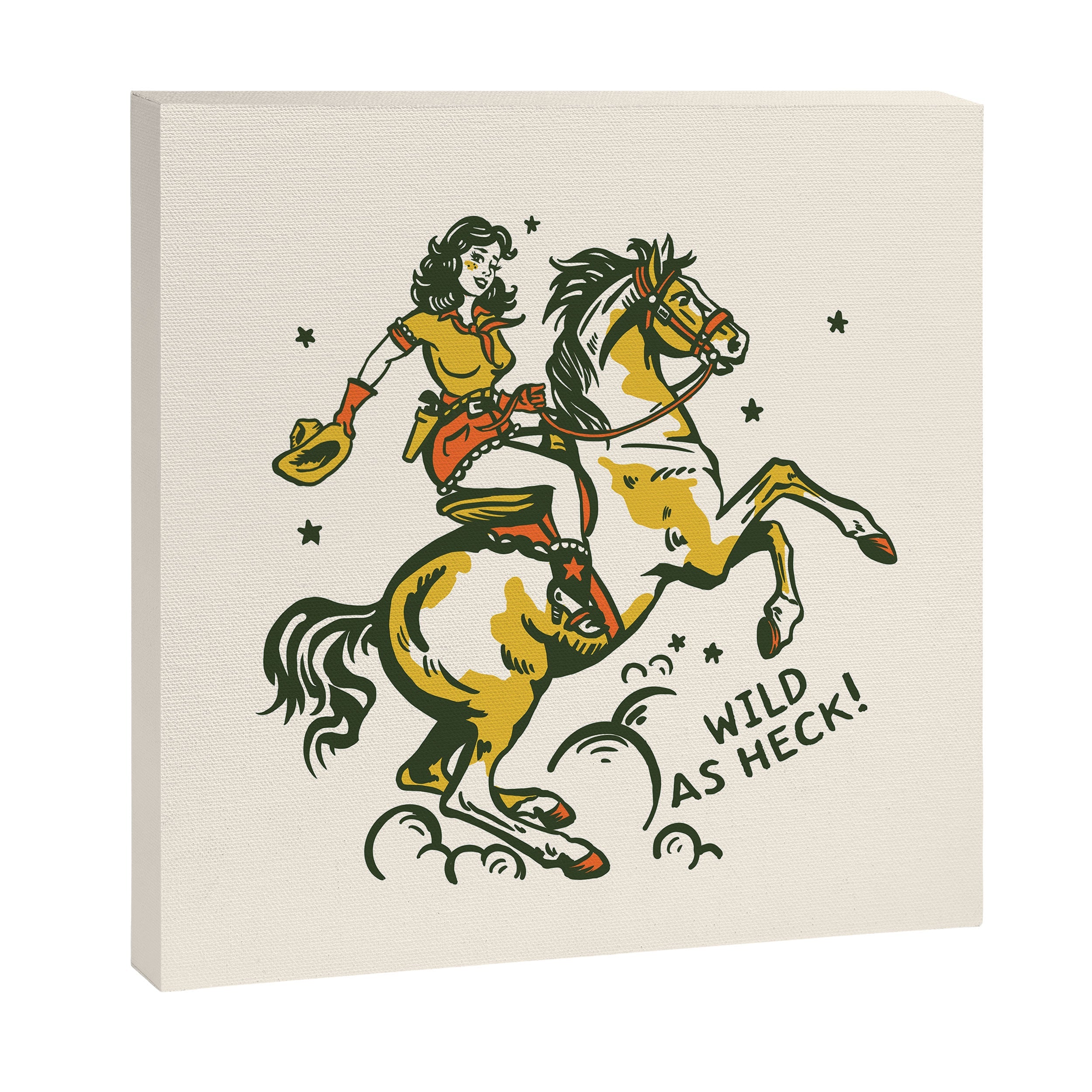 "Wild As Heck" A Cowgirl & Her Horse Canvas Print