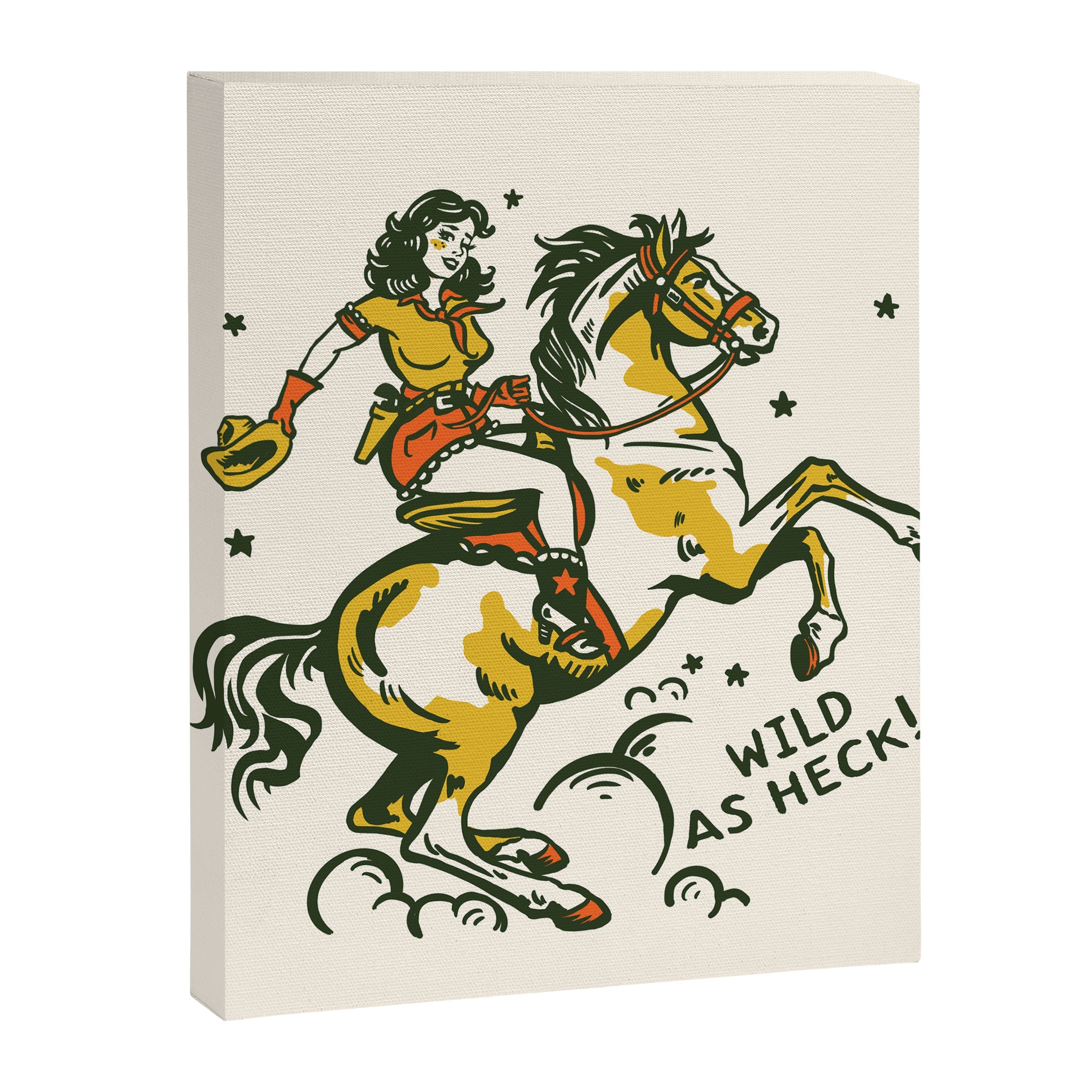 "Wild As Heck" A Cowgirl & Her Horse Canvas Print