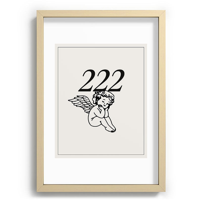 222 Angel Number Poster Framed Art Print