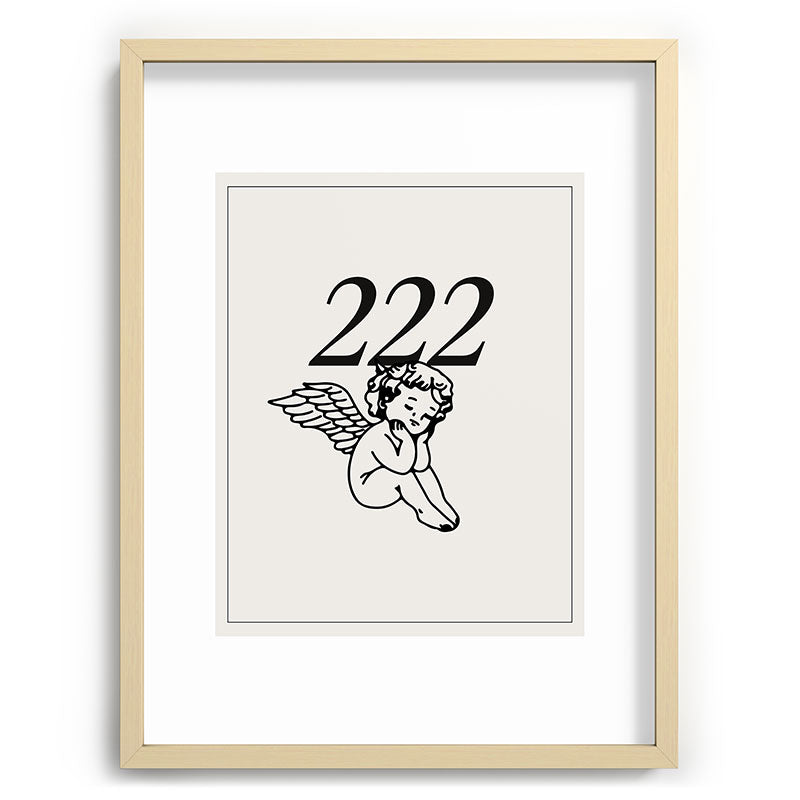 222 Angel Number Poster Framed Art Print