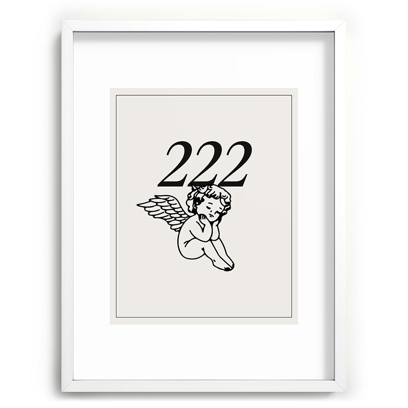 222 Angel Number Poster Framed Art Print