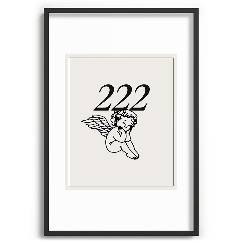 222 Angel Number Poster Framed Art Print