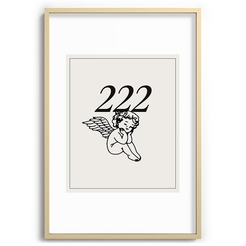 222 Angel Number Poster Framed Art Print