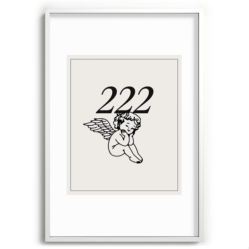 222 Angel Number Poster Framed Art Print