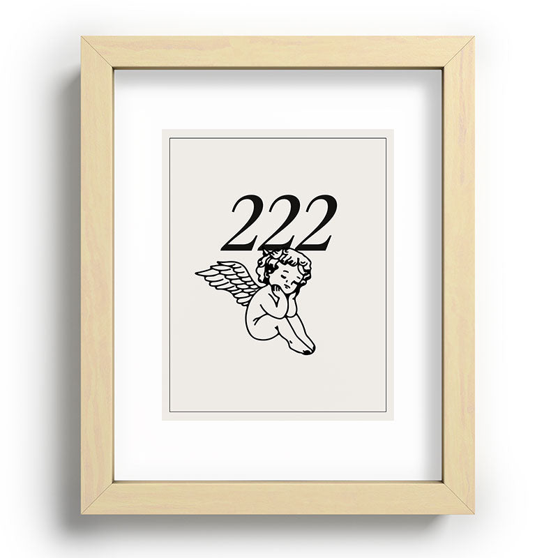 222 Angel Number Poster Framed Art Print