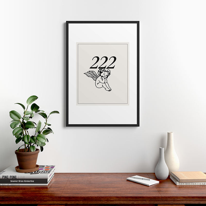 222 Angel Number Poster Framed Art Print