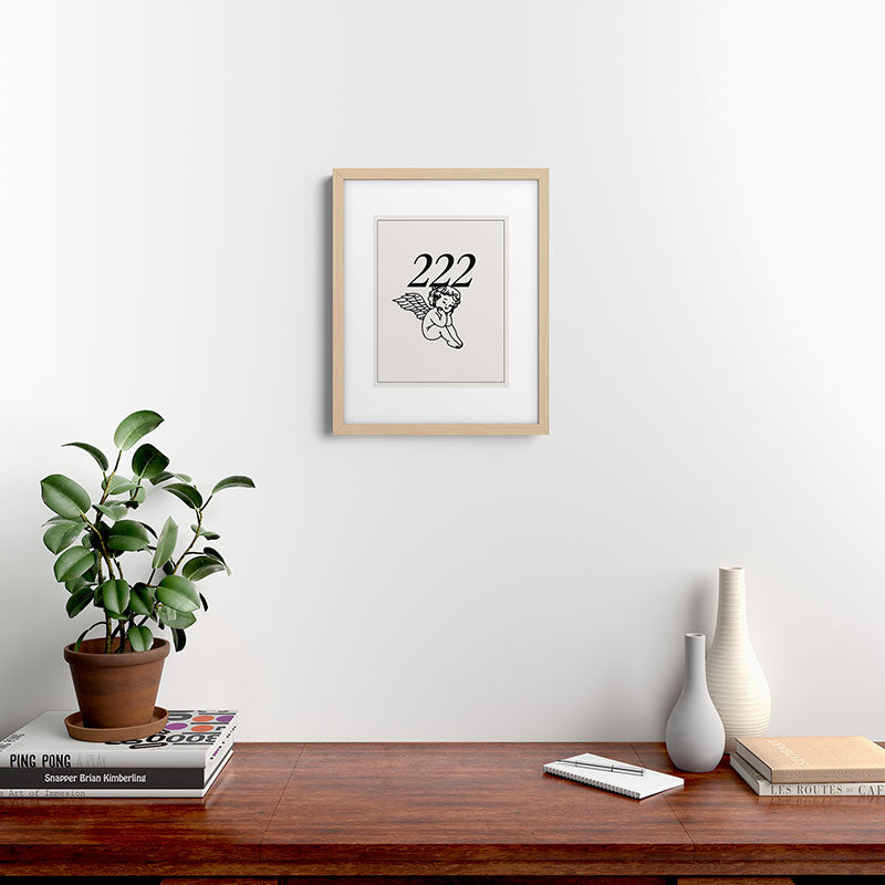 222 Angel Number Poster Framed Art Print