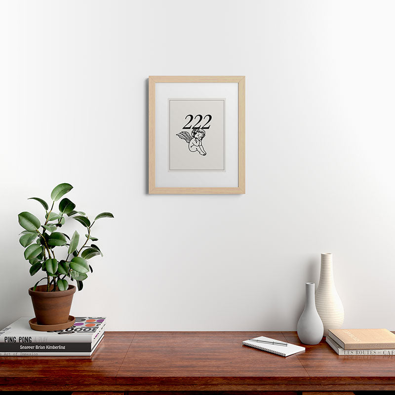 222 Angel Number Poster Framed Art Print