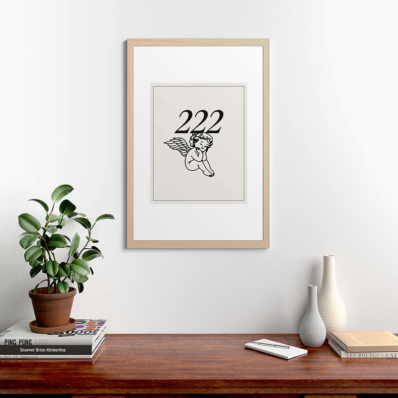 222 Angel Number Poster Framed Art Print